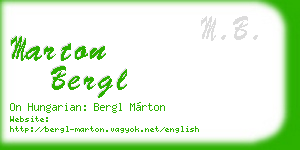 marton bergl business card